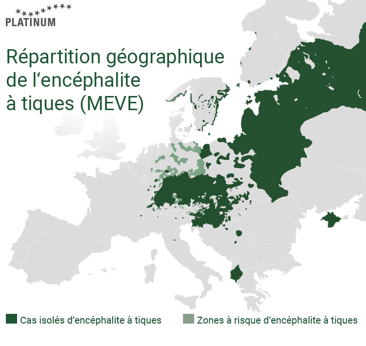 Répartition géographique de l’encéphalite à tiques (MEVE)