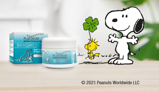 Snoopy stellt unsere Hautpflege für Hunde und Katzen