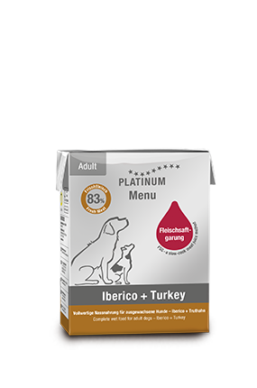 Tetra Recart carton with PLATINUM wet food for dogs in Iberian pork and turkey flavour